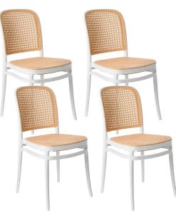 Set di 4 sedie da giardino PLOSE Bianco/Beige