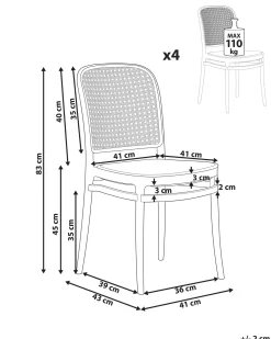 Set di 4 sedie da giardino PLOSE Bianco/Beige