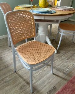 Set di 4 sedie da giardino PLOSE Bianco/Beige