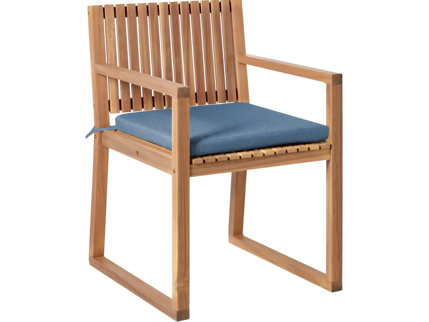 Set di 8 sedie da giardino con cuscini SASSARI PREMIUM Legno di acacia certificato Blu