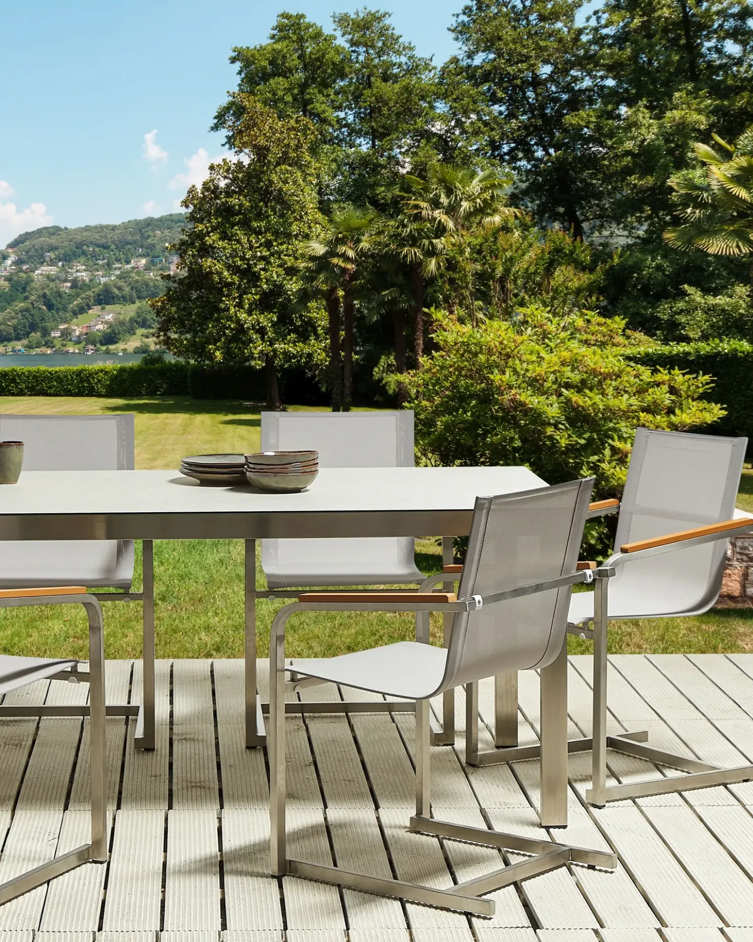 Set di 2 sedie da giardino COSOLETO Acciaio inox Beige