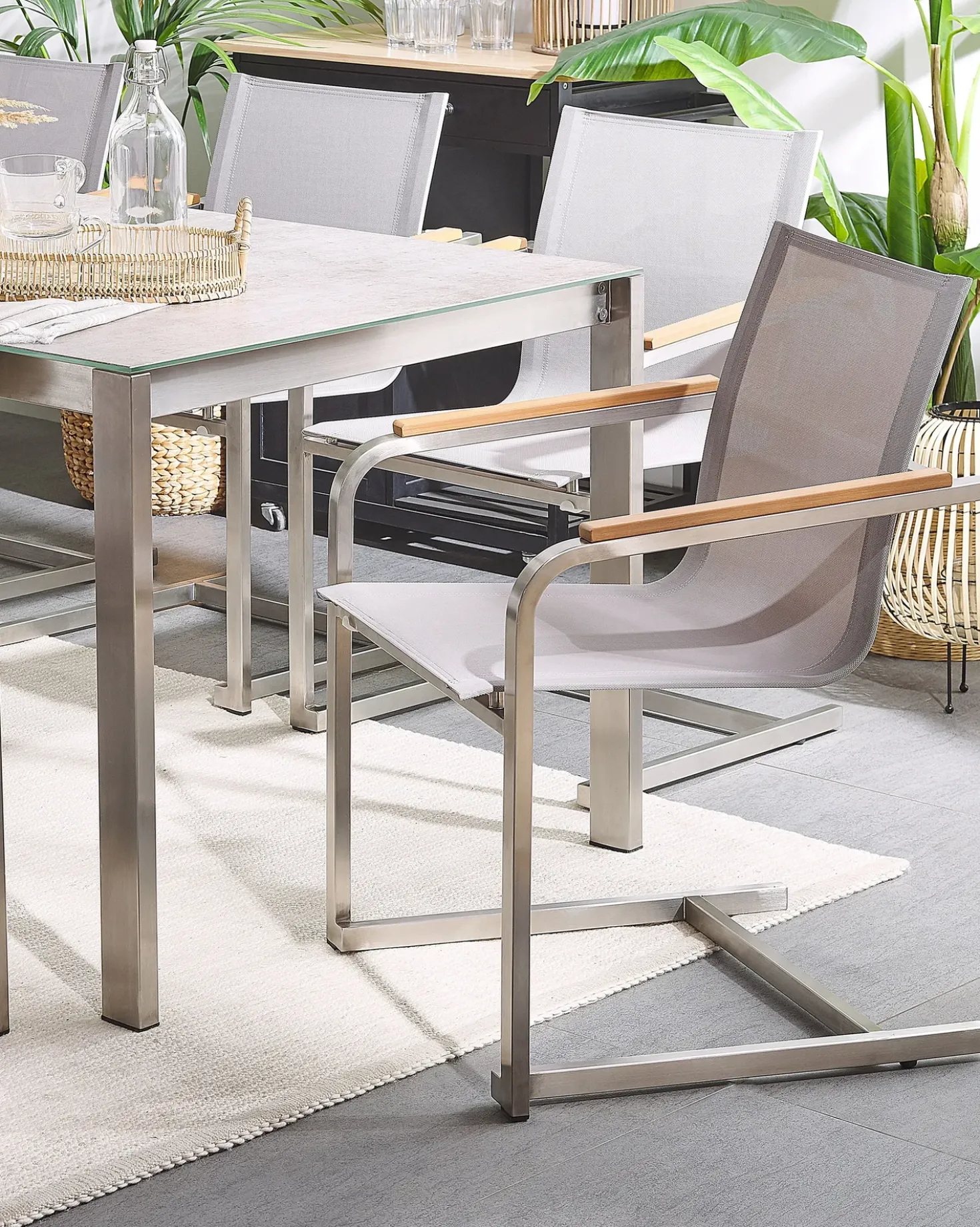 Set di 2 sedie da giardino COSOLETO Acciaio inox Beige