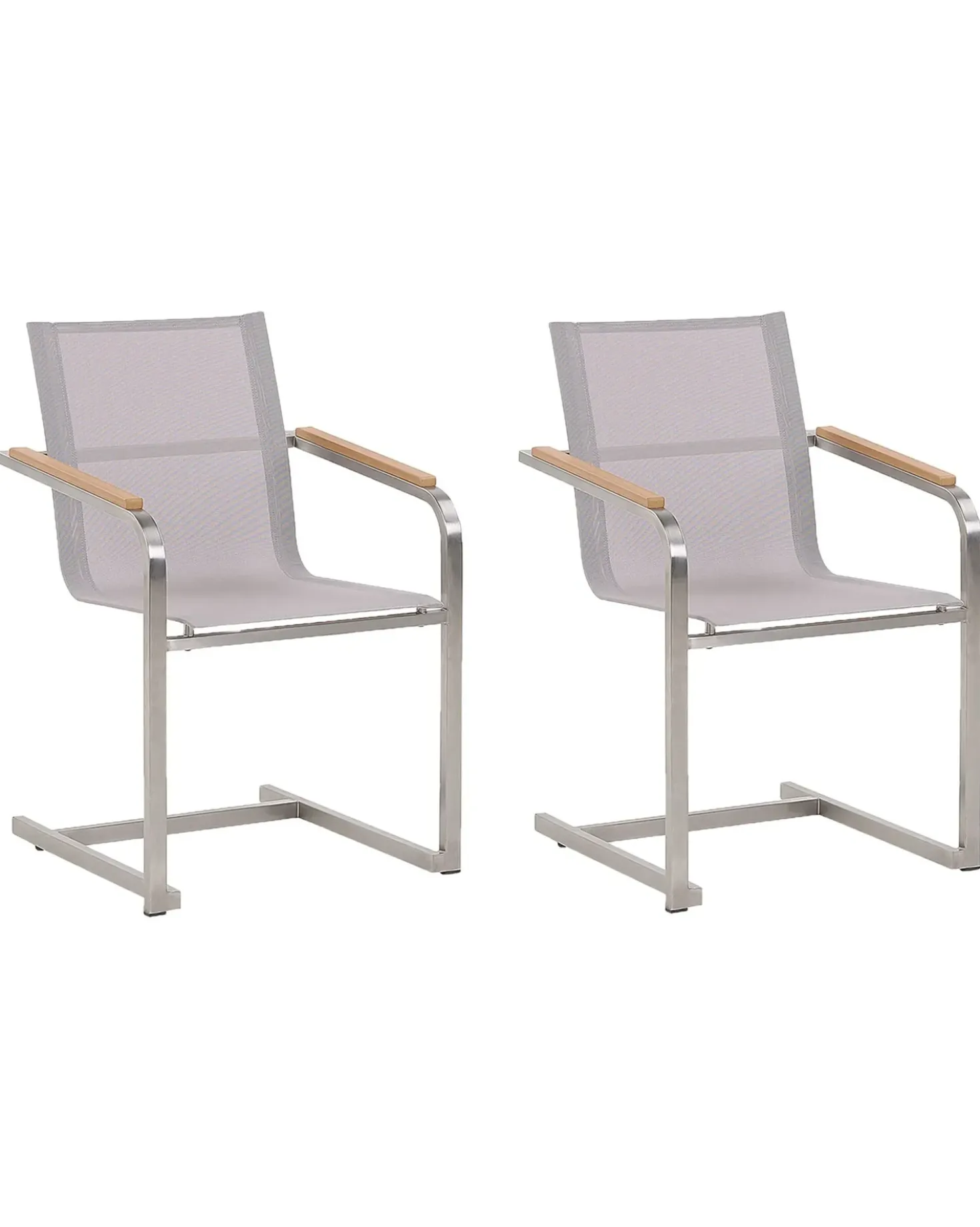 Set di 2 sedie da giardino COSOLETO Acciaio inox Beige