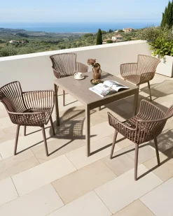 Set di 4 sedie da giardino PESARO Marrone