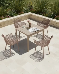 Set di 4 sedie da giardino PESARO Marrone