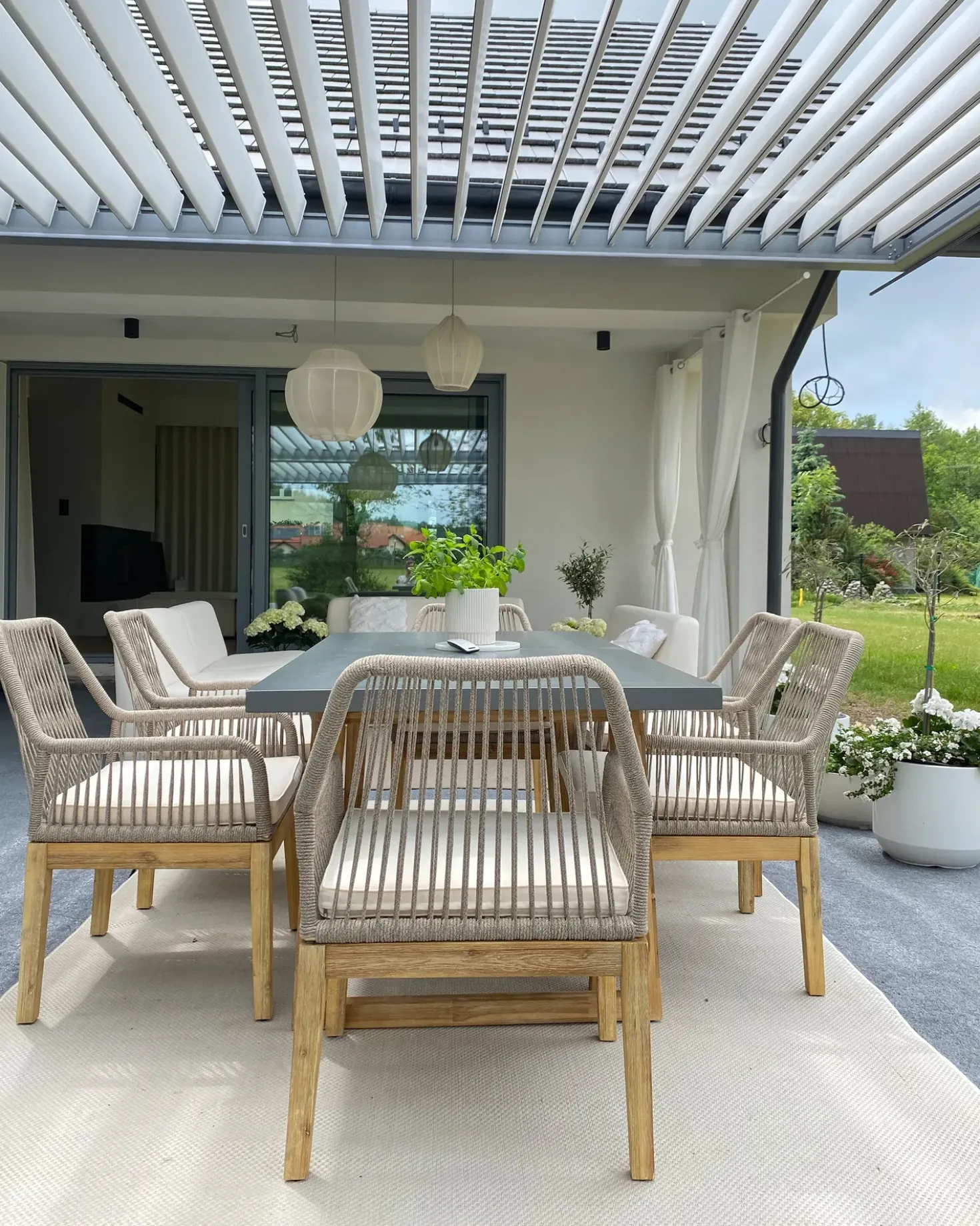 Set di 2 sedie da giardino con cuscini OLBIA Bianco sporco