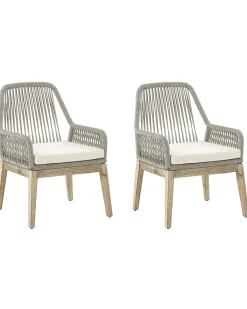 Set di 2 sedie da giardino con cuscini OLBIA Bianco sporco
