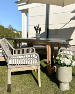 Set di 2 sedie da giardino con cuscini OLBIA Bianco sporco
