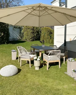 Set di 2 sedie da giardino con cuscini OLBIA Bianco sporco
