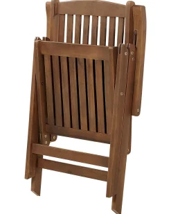 Set di 2 sedie da giardino con cuscini AMANTEA Legno d'acacia Blu