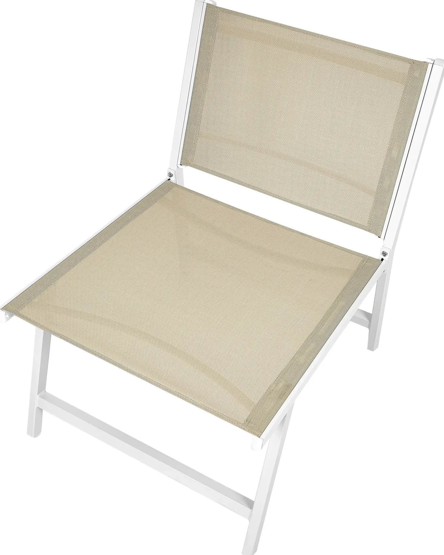 Set di 2 sedie da giardino MARCEDDI con poggiapiedi Metallo Bianco/Beige