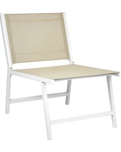 Set di 2 sedie da giardino MARCEDDI con poggiapiedi Metallo Bianco/Beige