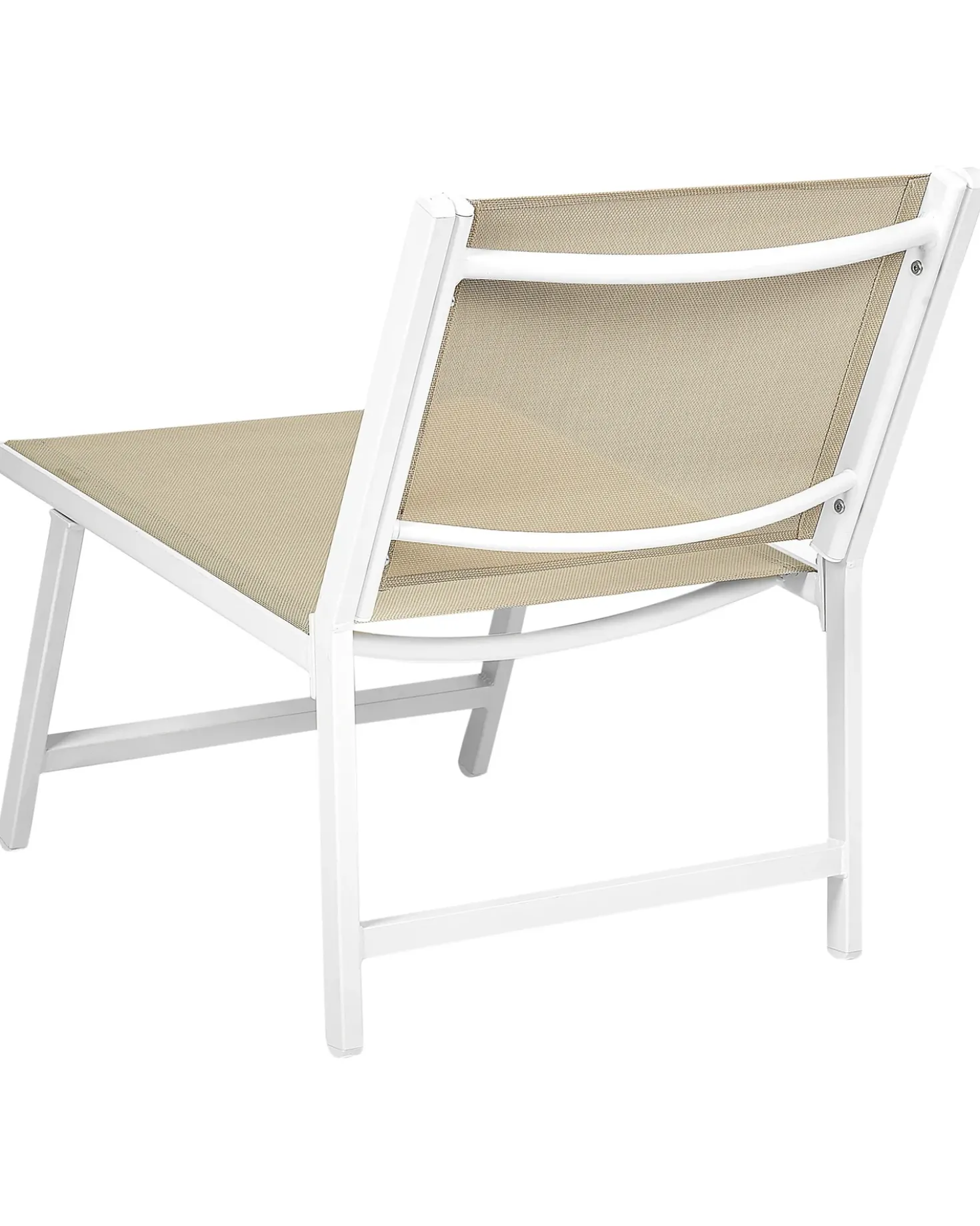 Set di 2 sedie da giardino MARCEDDI con poggiapiedi Metallo Bianco/Beige