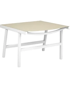 Set di 2 sedie da giardino MARCEDDI con poggiapiedi Metallo Bianco/Beige