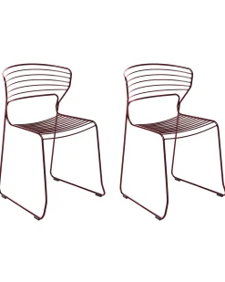 Set di 2 sedie da giardino PISTOIA Metallo Rosso