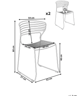 Set di 2 sedie da giardino PISTOIA Metallo Rosso