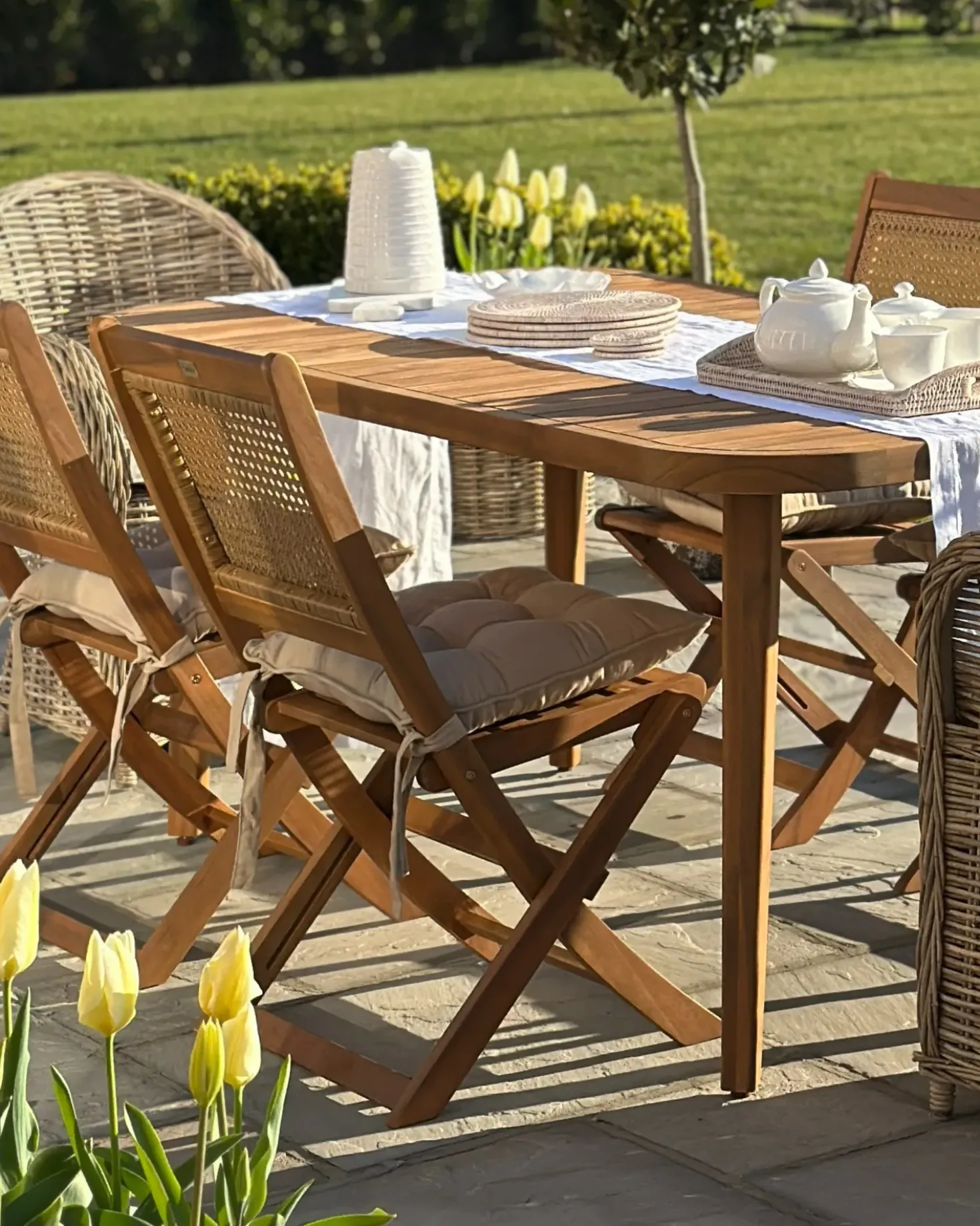 Set di 4 sedie da giardino PARAGGI Legno di acacia certificato Marrone scuro