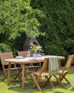 Set di 4 sedie da giardino PARAGGI Legno di acacia certificato Marrone scuro