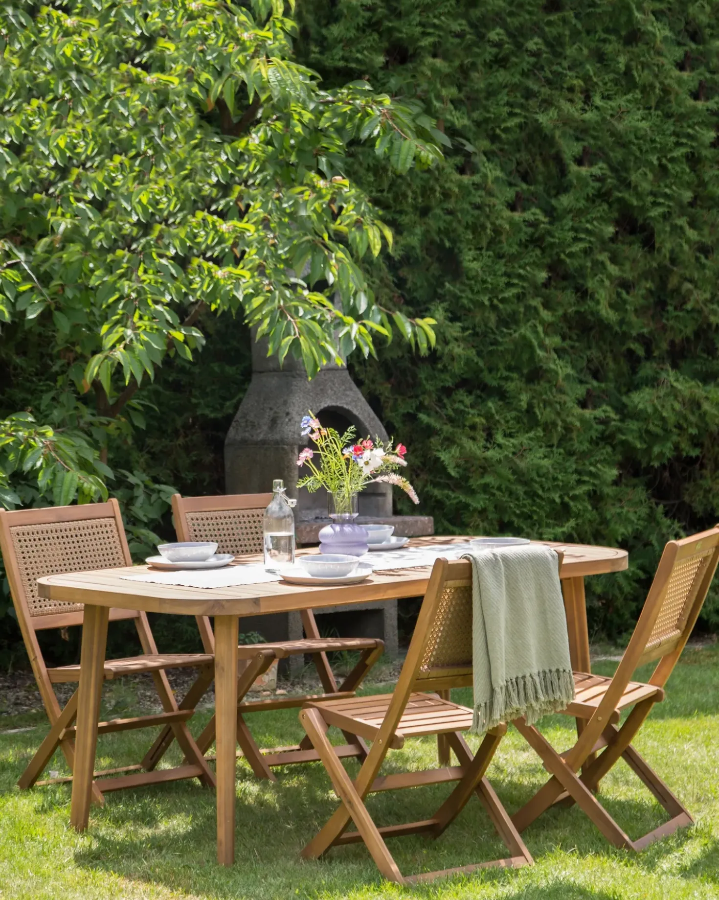 Set di 4 sedie da giardino PARAGGI Legno di acacia certificato Marrone scuro