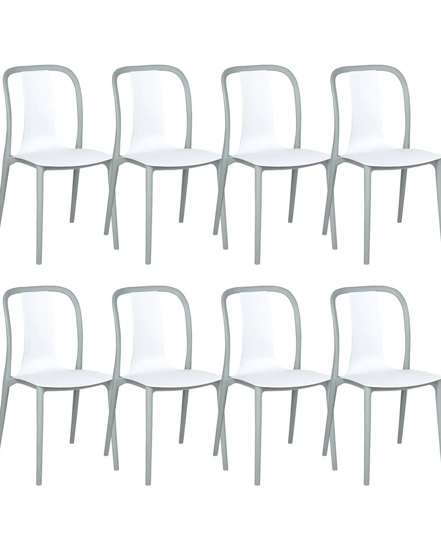 Set di 8 sedie da giardino SPEZIA Bianco