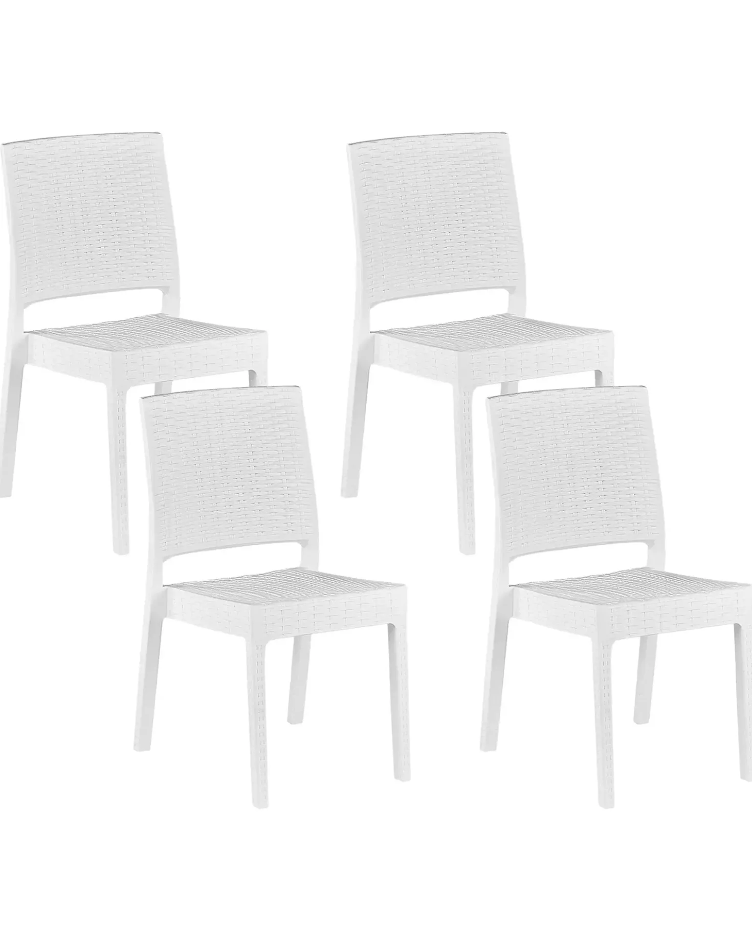 Set di 4 sedie da giardino FOSSANO Materiale sintetico Bianco