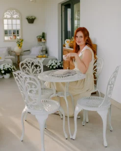 Set di 2 sedie da giardino TRIORA Metallo Bianco sporco