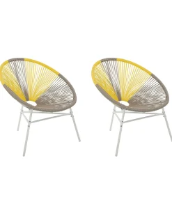 Set di 2 sedie da giardino ACAPULCO Rattan sintetico (PE) Tortora