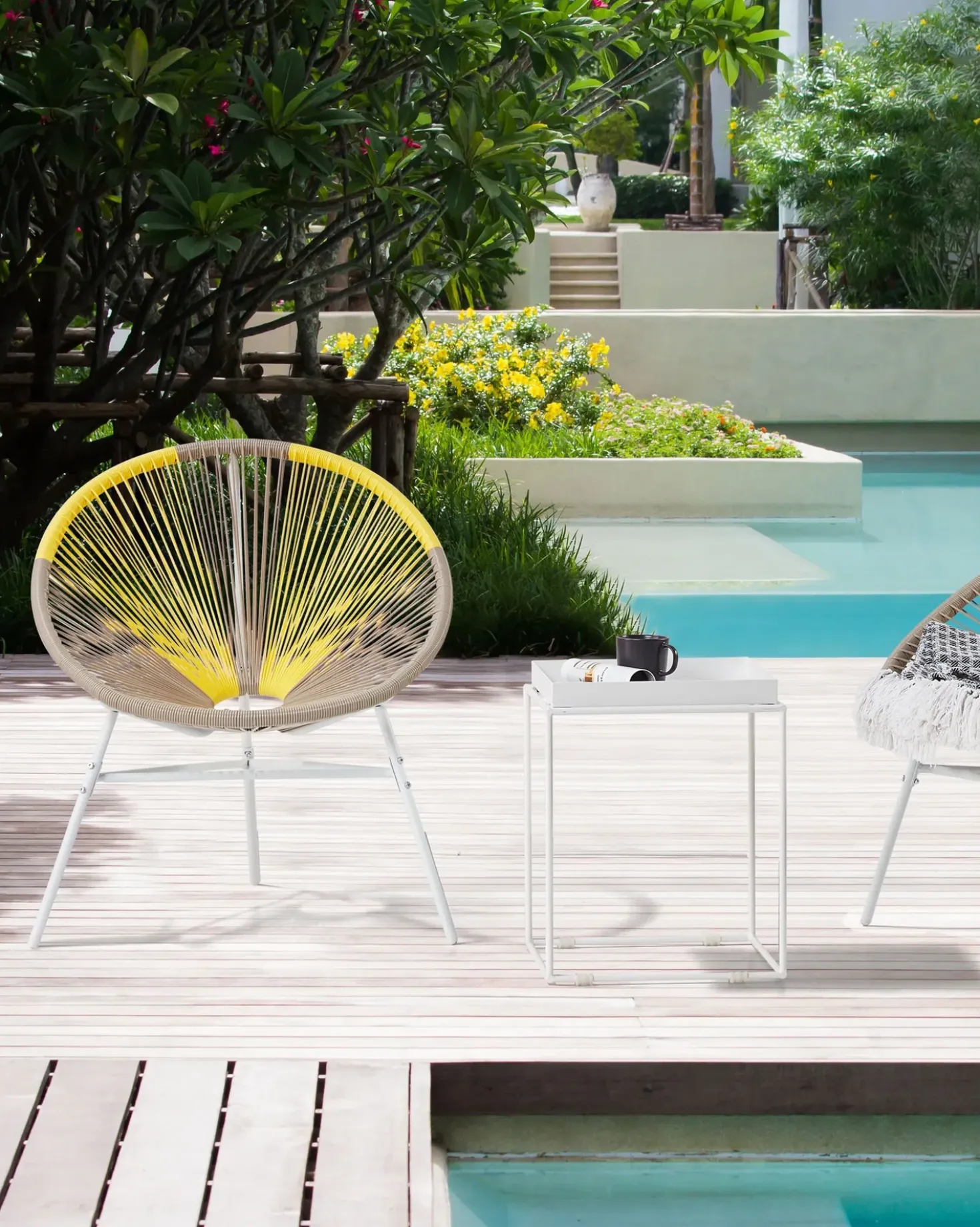 Set di 2 sedie da giardino ACAPULCO Rattan sintetico (PE) Tortora