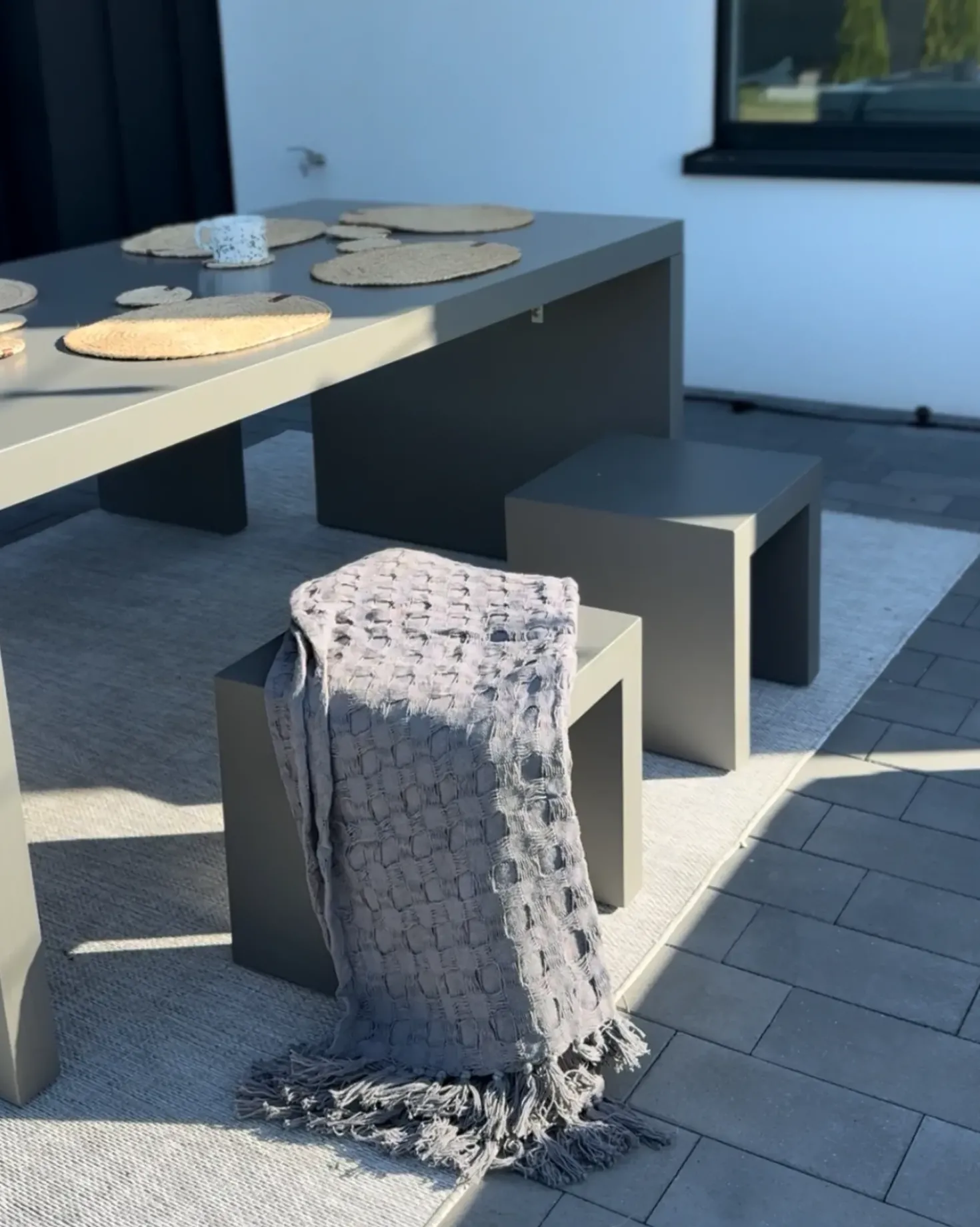 Set di 2 sedie da giardino TARANTO Cemento Grigio
