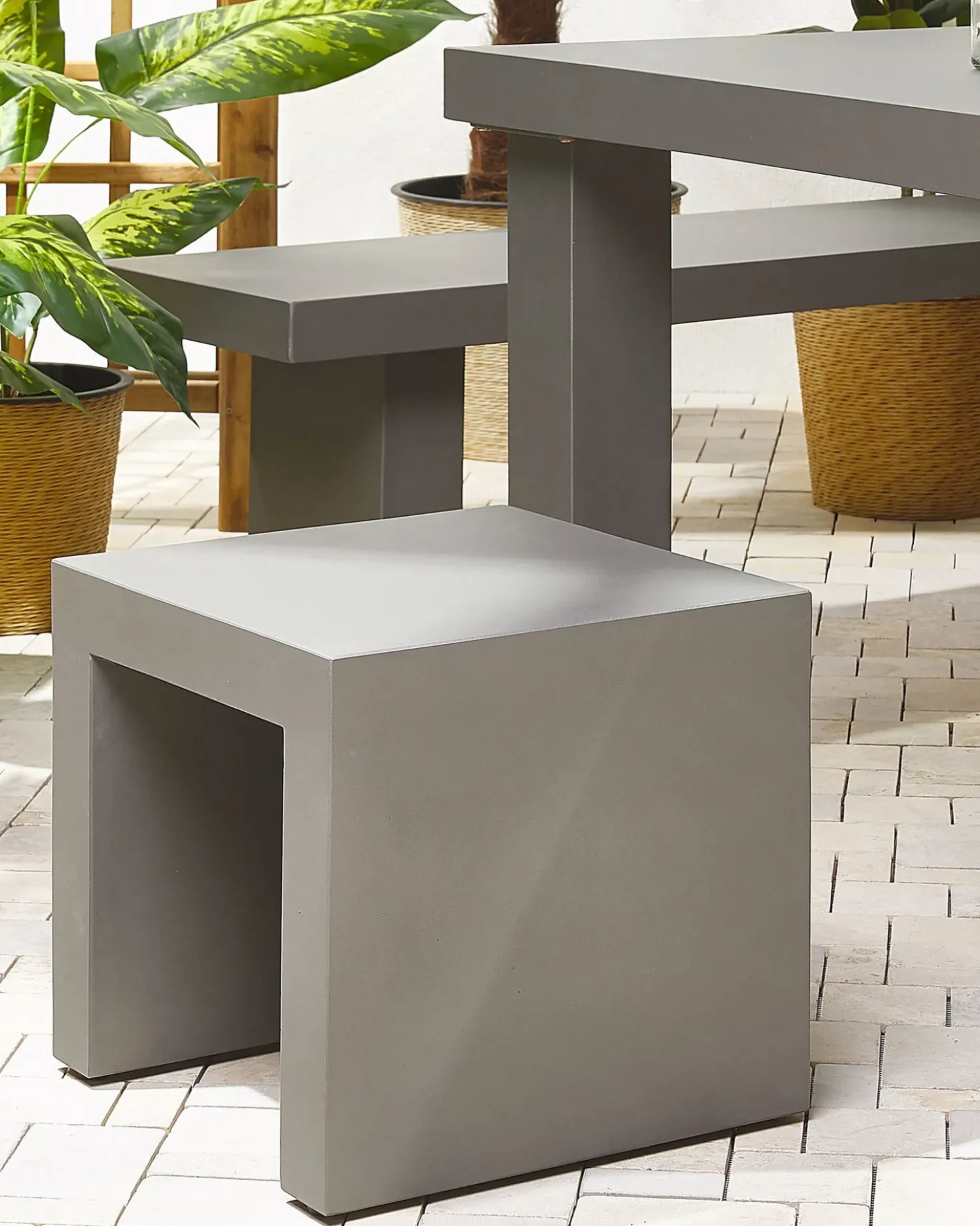 Set di 2 sedie da giardino TARANTO Cemento Grigio