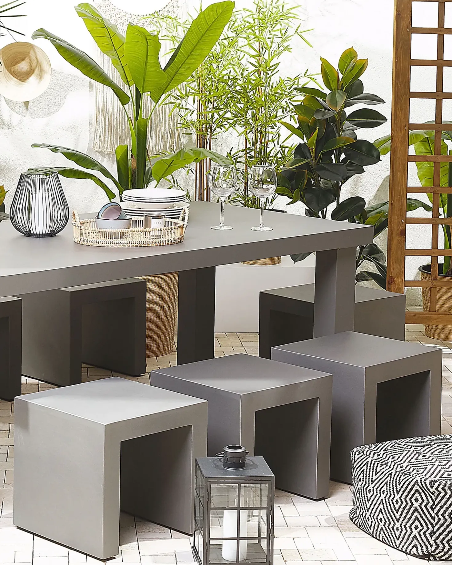 Set di 2 sedie da giardino TARANTO Cemento Grigio