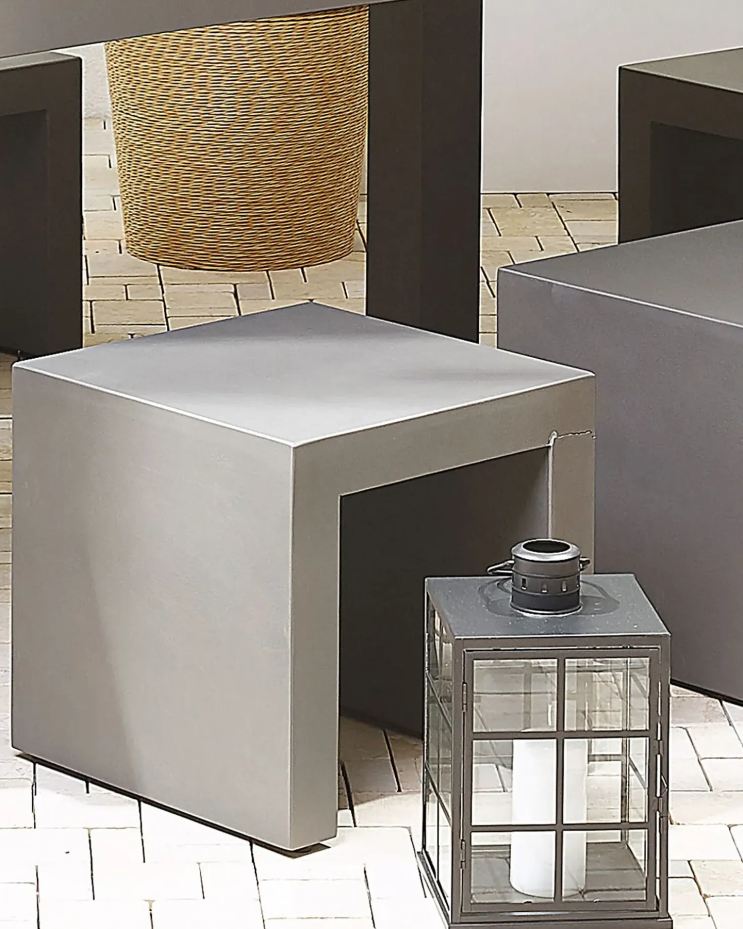 Set di 2 sedie da giardino TARANTO Cemento Grigio