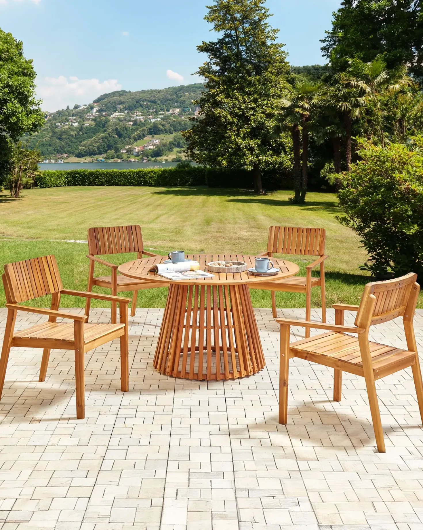 Set di 4 sedie da giardino AGELLO Legno d'acacia Marrone