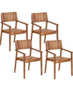 Set di 4 sedie da giardino AGELLO Legno d'acacia Marrone