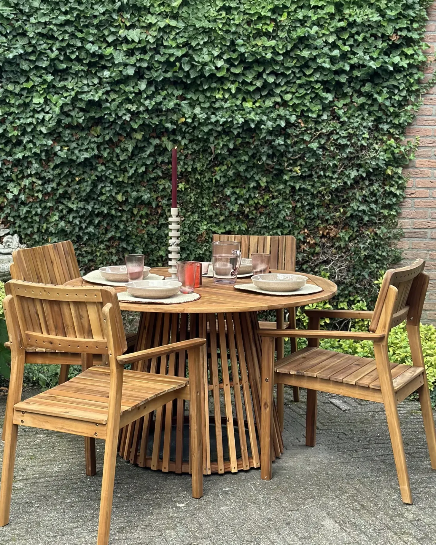 Set di 4 sedie da giardino AGELLO Legno d'acacia Marrone