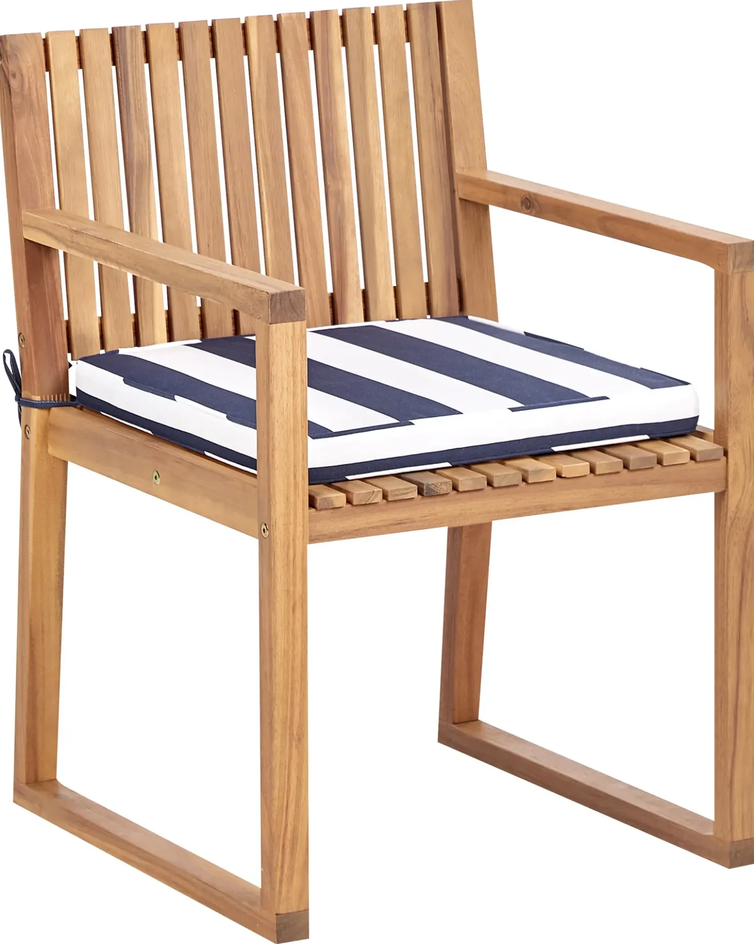 Set di 8 sedie da giardino con cuscini SASSARI II Legno di acacia certificato Blu marino