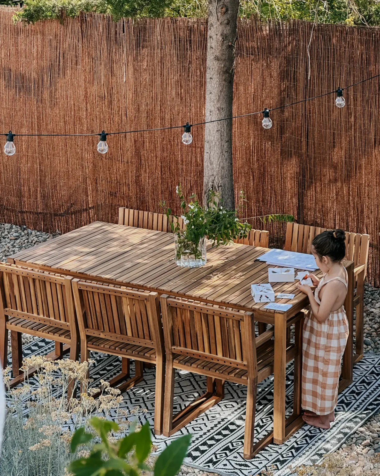 Set di 8 sedie da giardino con cuscini SASSARI II Legno di acacia certificato Blu marino
