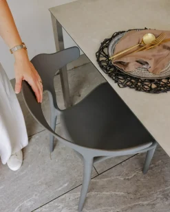 Set di 4 sedie da giardino GUBBIO Grigio