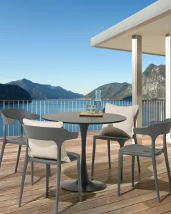 Set di 4 sedie da giardino GUBBIO Grigio