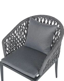 Set di 2 sedie da giardino con cuscini LIPARI Metallo Grigio