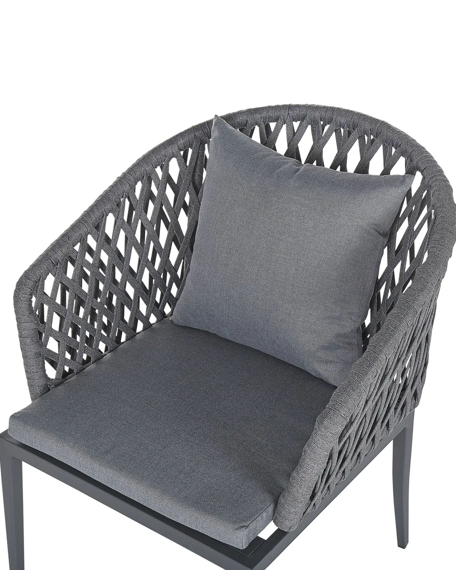 Set di 2 sedie da giardino con cuscini LIPARI Metallo Grigio
