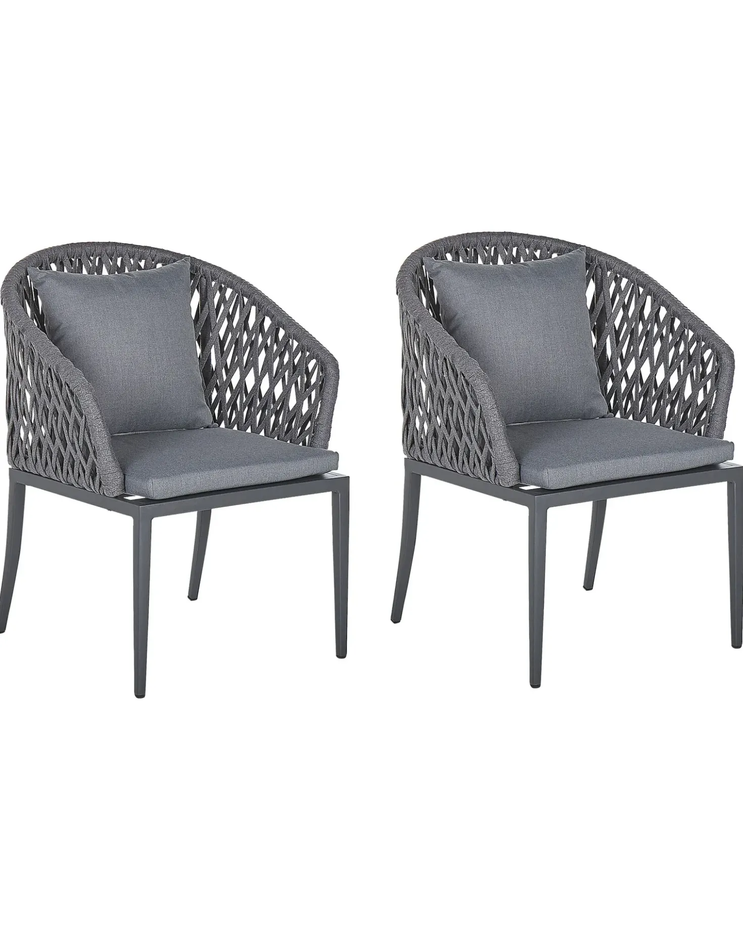 Set di 2 sedie da giardino con cuscini LIPARI Metallo Grigio