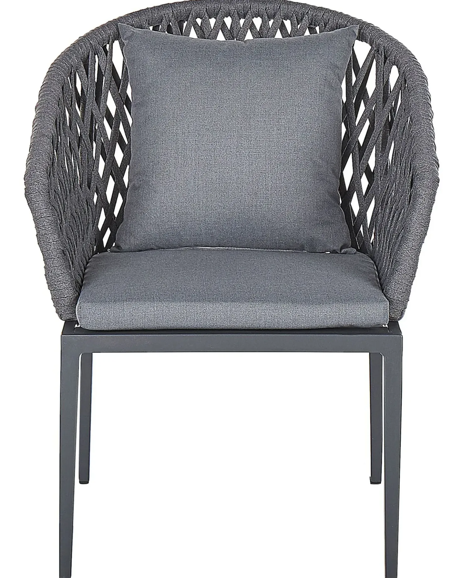 Set di 2 sedie da giardino con cuscini LIPARI Metallo Grigio