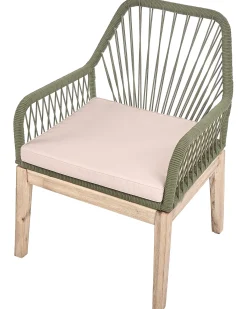 Set di 2 sedie da giardino con cuscini OLBIA Verde oliva