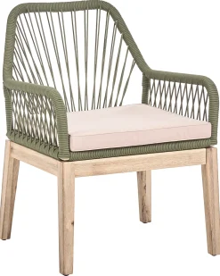 Set di 2 sedie da giardino con cuscini OLBIA Verde oliva