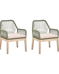 Set di 2 sedie da giardino con cuscini OLBIA Verde oliva