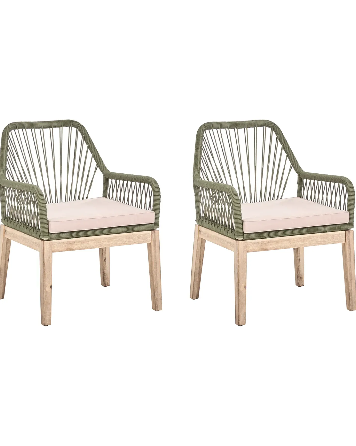 Set di 2 sedie da giardino con cuscini OLBIA Verde oliva