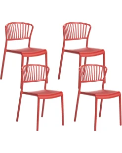 Set di 4 sedie da giardino GELA Rosso
