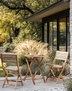 Set di 2 sedie da giardino PROSSEDI Pieghevole Legno d'acacia Beige