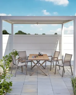 Set di 4 sedie da giardino TIANO Metallo Tortora